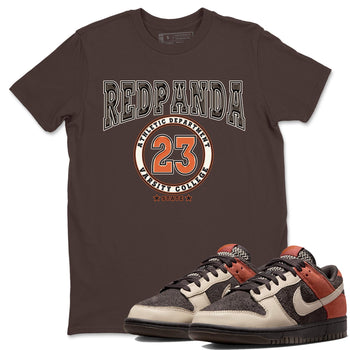 Nike Low Dunk Red Panda shirt to match jordans Varsity sneaker tees Nike Dunk Red Panda SNRT Sneaker Tees Unisex Streetwear Clothing Dark Chocolate 1 T-Shirt