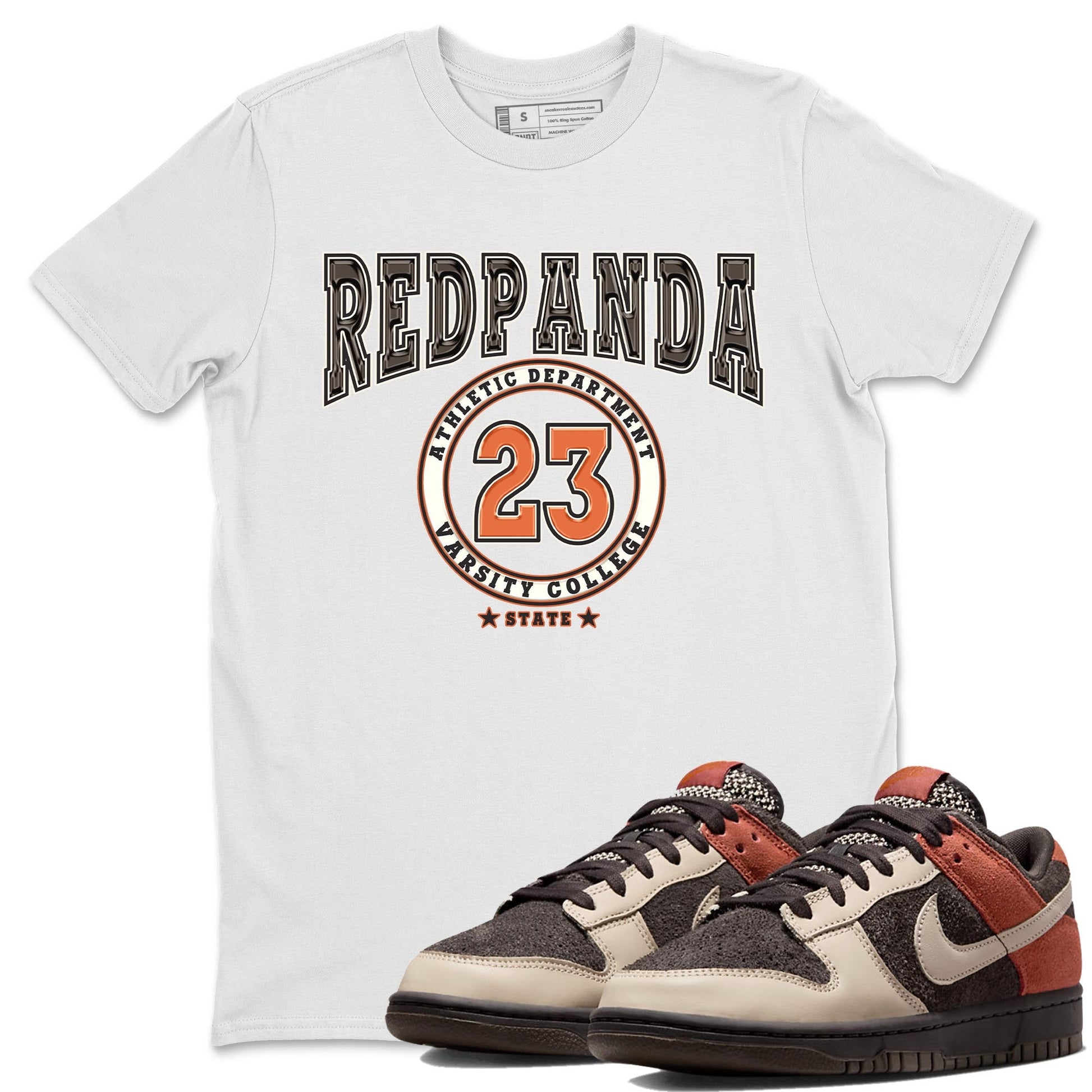 Nike Low Dunk Red Panda shirt to match jordans Varsity sneaker tees Nike Dunk Red Panda SNRT Sneaker Tees Unisex Streetwear Clothing White 1 T-Shirt