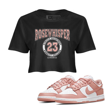Nike Dunks Low Rose Whisper shirt to match jordans Varsity sneaker tees Nike Dunk Rose Whisper SNRT Sneaker Release Tees Black 1 Crop T-Shirt