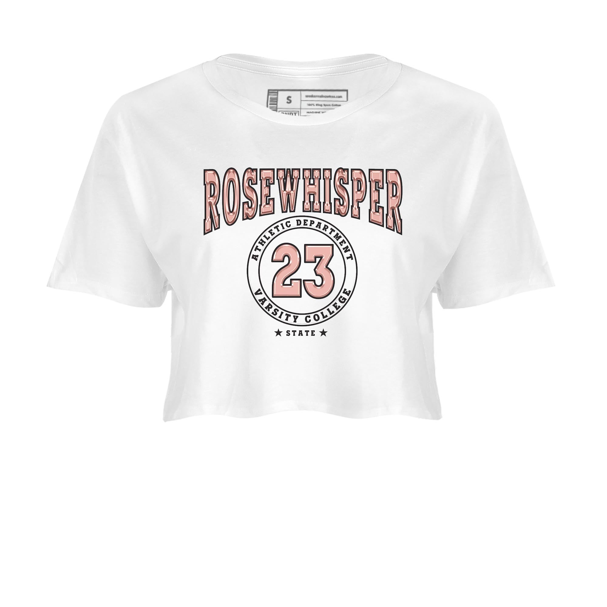 Nike Dunks Low Rose Whisper shirt to match jordans Varsity sneaker tees Nike Dunk Rose Whisper SNRT Sneaker Release Tees White 2 Crop T-Shirt