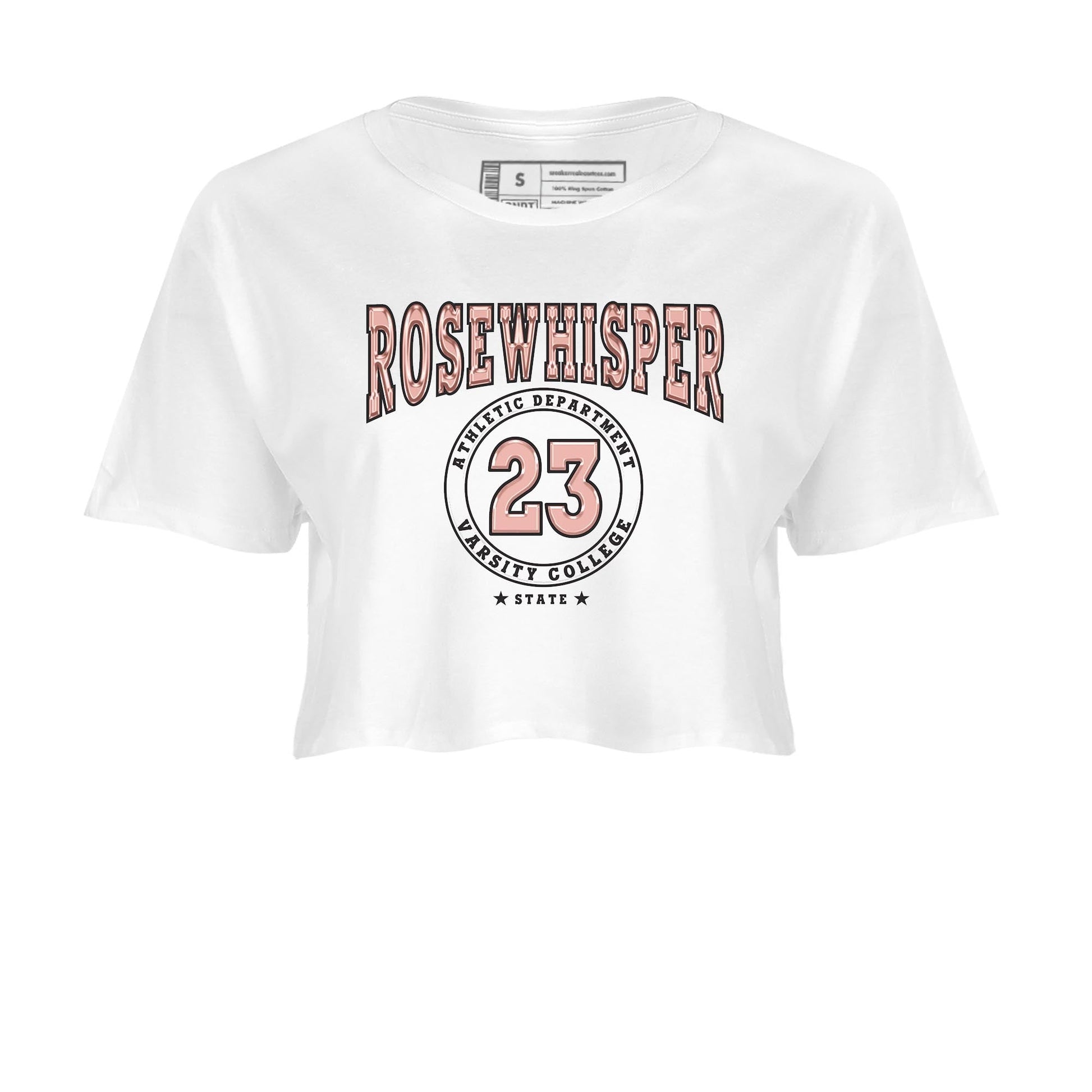 Nike Dunks Low Rose Whisper shirt to match jordans Varsity sneaker tees Nike Dunk Rose Whisper SNRT Sneaker Release Tees White 2 Crop T-Shirt