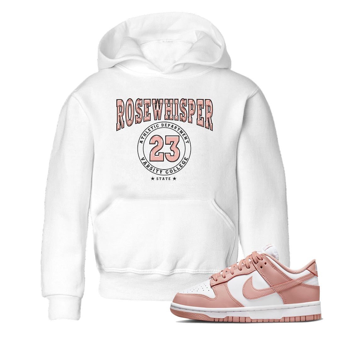Nike Dunks Low Rose Whisper shirt to match jordans Varsity sneaker tees Nike Dunk Rose Whisper SNRT Sneaker Release Tees Baby Toddler White 1 T-Shirt