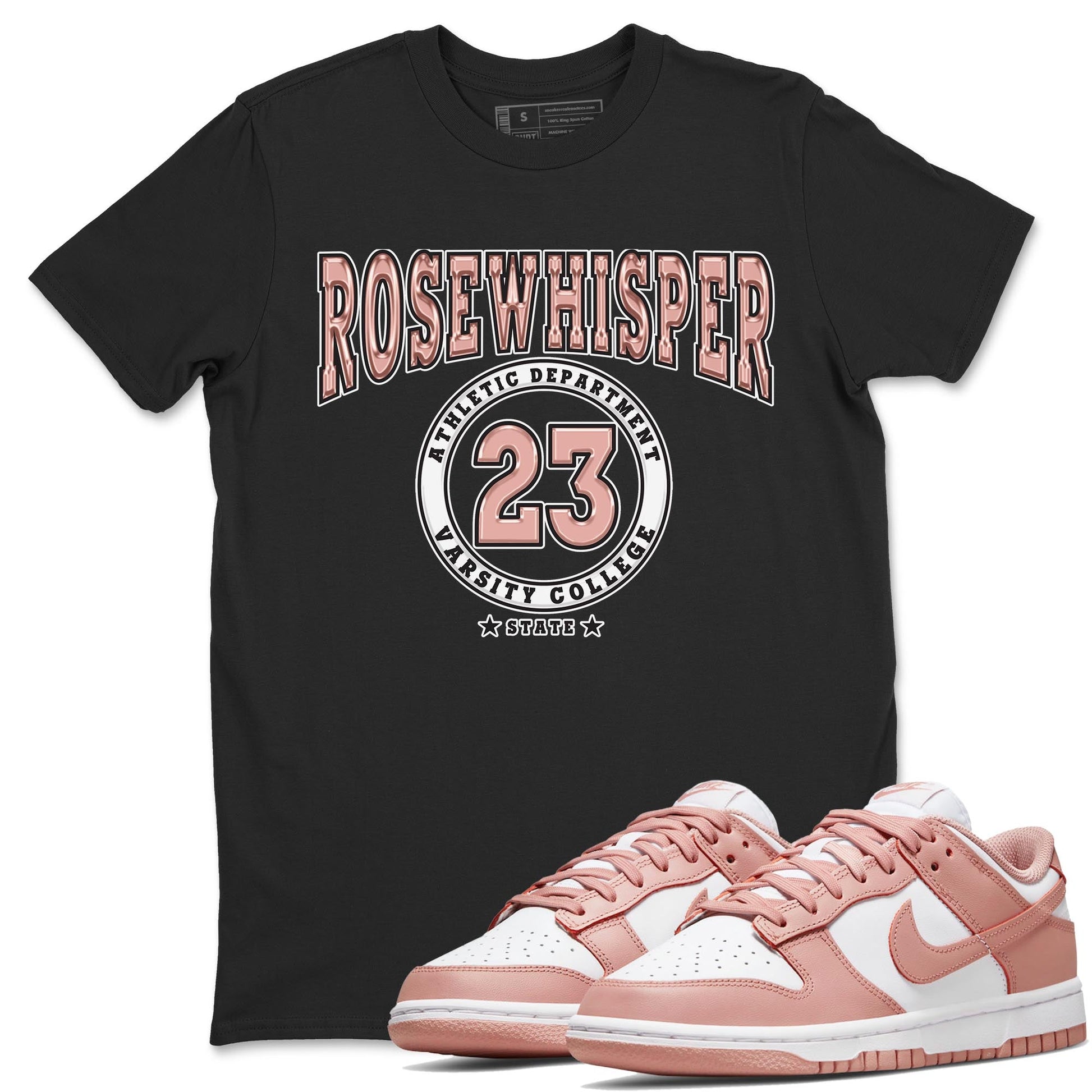 Nike Dunks Low Rose Whisper shirt to match jordans Varsity sneaker tees Nike Dunk Rose Whisper SNRT Sneaker Release Tees Unisex Black 1 T-Shirt