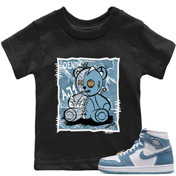 Jordan 1 Denim Sneaker Match Tees Vintage Bear Sneaker Tees Jordan 1 Denim Sneaker Release Tees Kids Shirts
