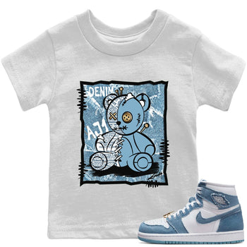 Jordan 1 Denim Sneaker Match Tees Vintage Bear Sneaker Tees Jordan 1 Denim Sneaker Release Tees Kids Shirts