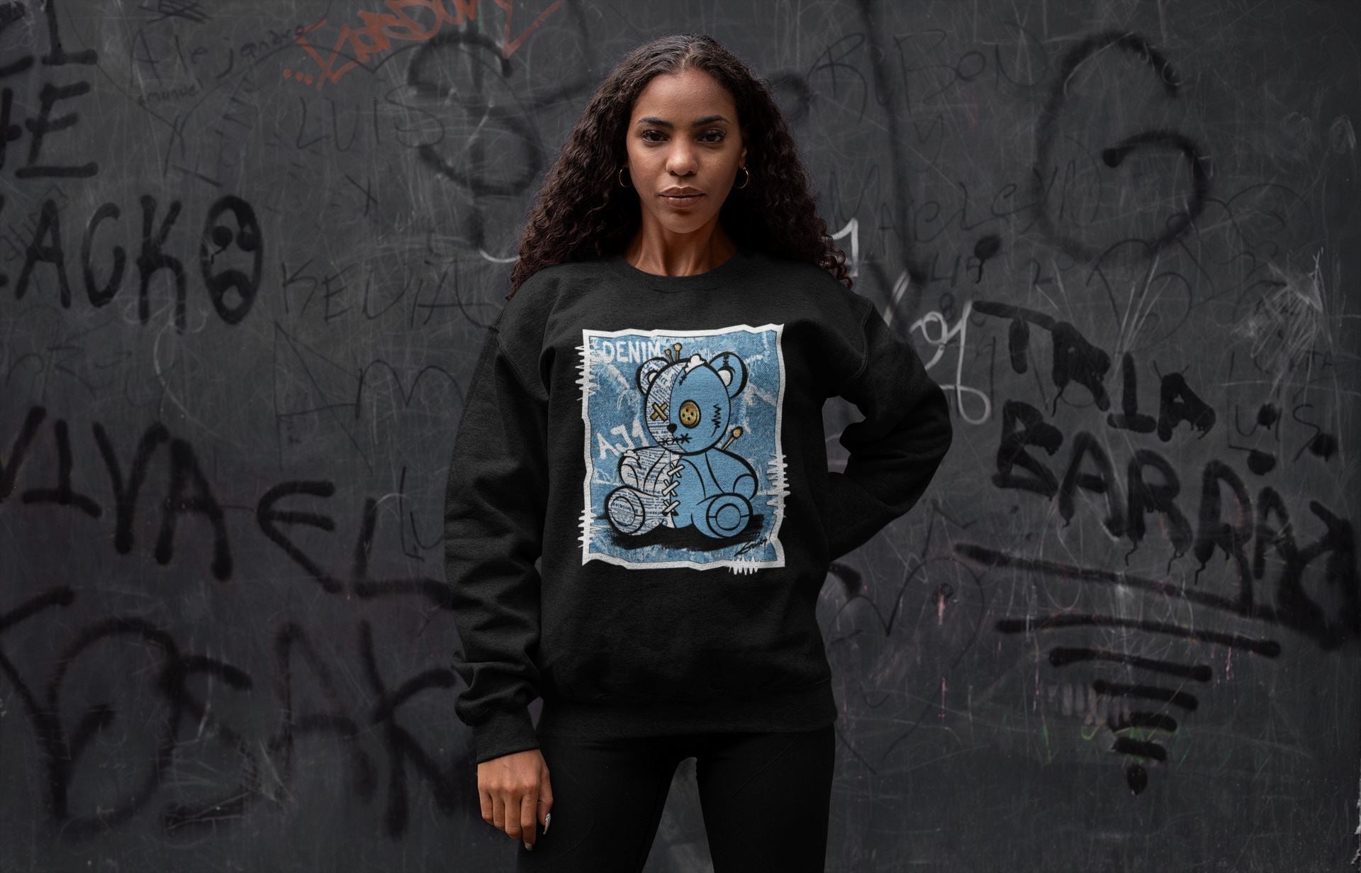 Jordan 1 Denim Sneaker Match Tees Vintage Bear Sneaker Tees Jordan 1 Denim Sneaker Release Tees Unisex Shirts