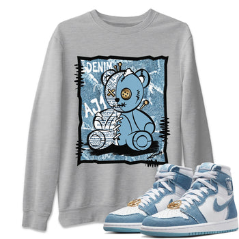 Jordan 1 Denim Sneaker Match Tees Vintage Bear Sneaker Tees Jordan 1 Denim Sneaker Release Tees Unisex Shirts