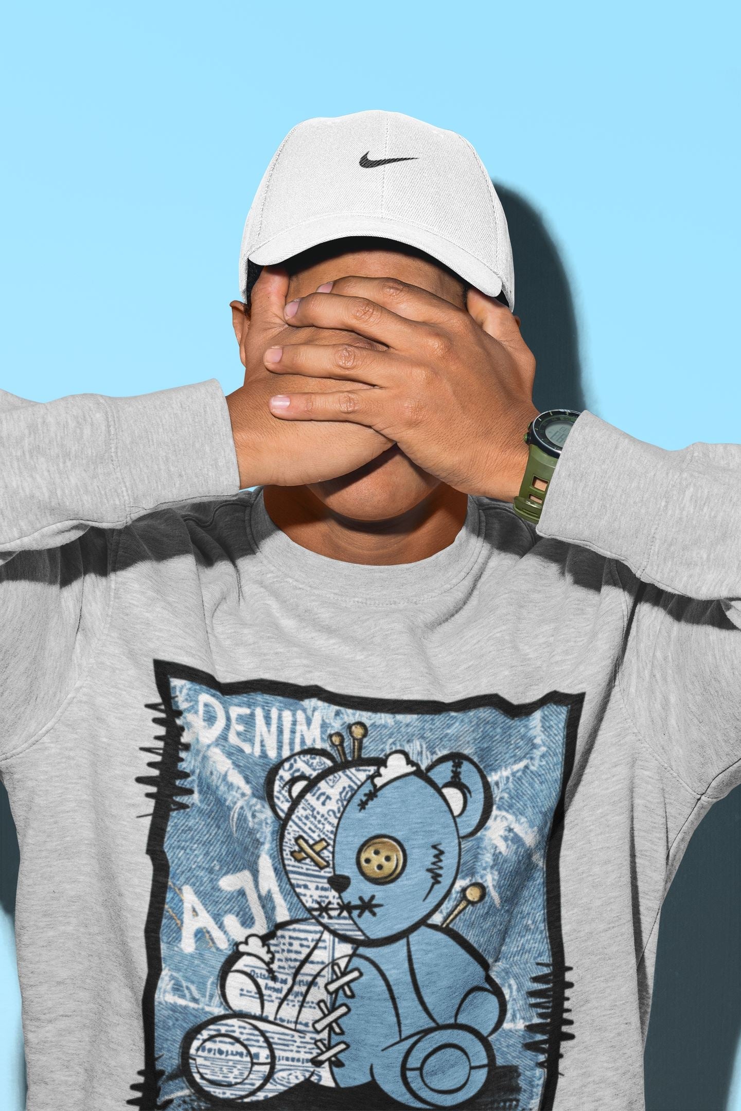 Jordan 1 Denim Sneaker Match Tees Vintage Bear Sneaker Tees Jordan 1 Denim Sneaker Release Tees Unisex Shirts