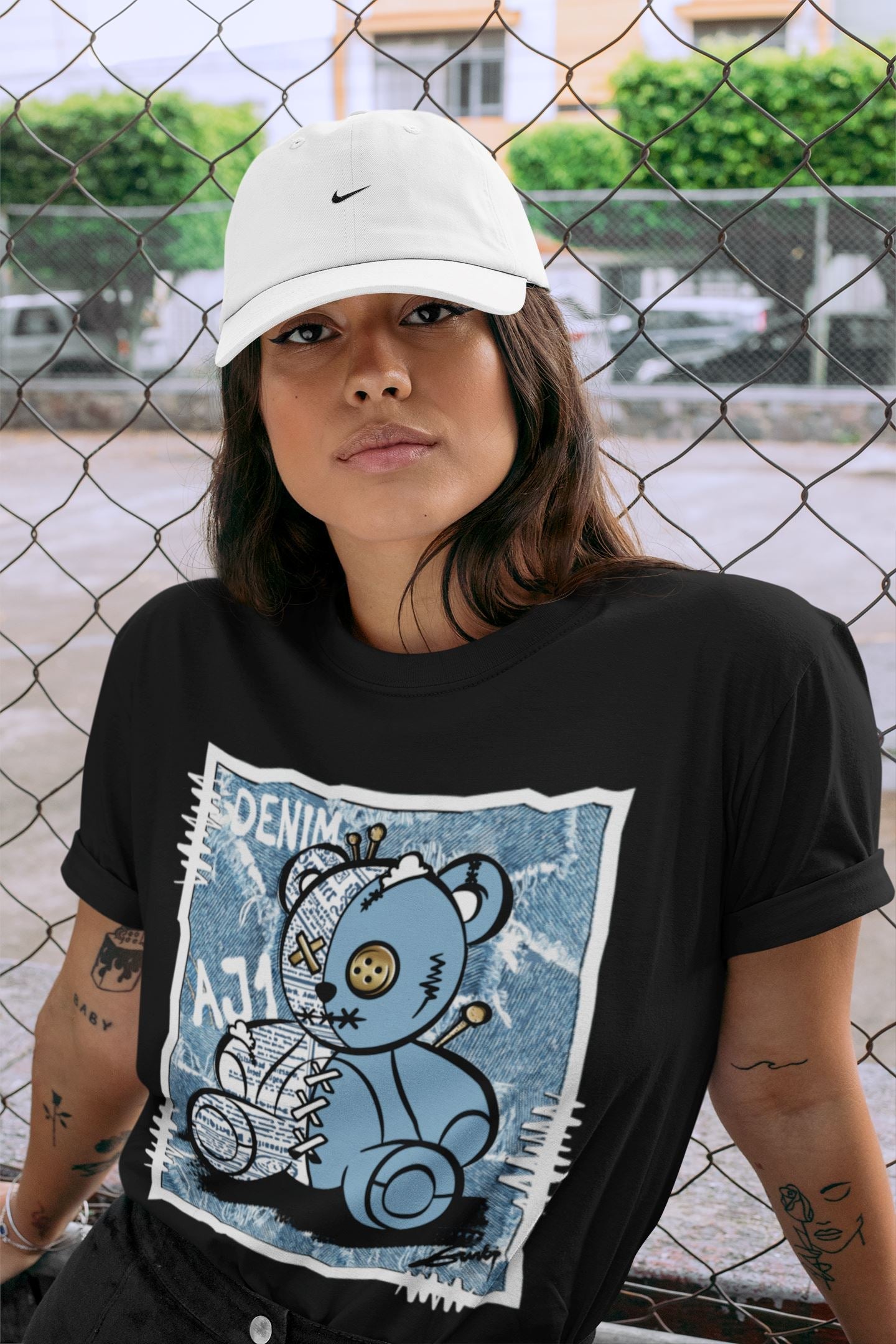 Jordan 1 Denim Sneaker Match Tees Vintage Bear Sneaker Tees Jordan 1 Denim Sneaker Release Tees Unisex Shirts