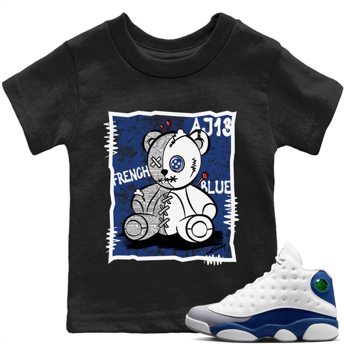 Jordan 13 French Blue Sneaker Match Tees Vintage Bear Sneaker Tees Jordan 13 French Blue Sneaker Release Tees Kids Shirts