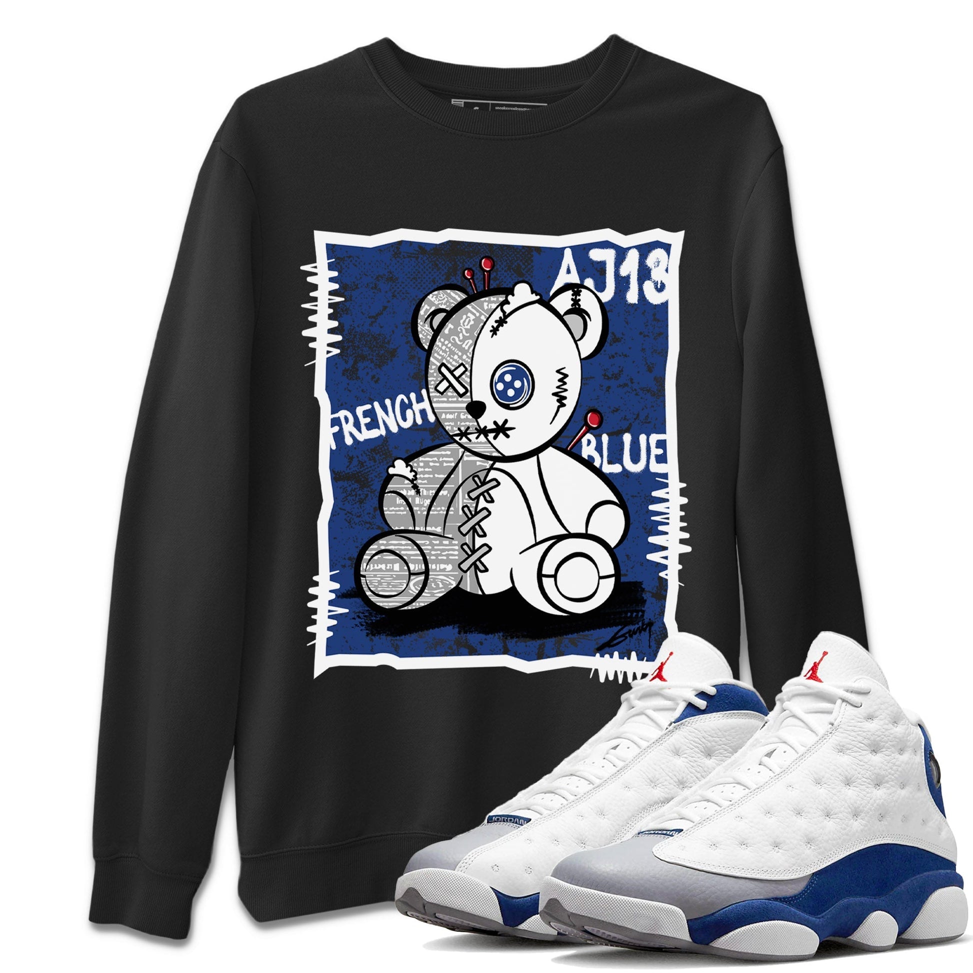 Jordan 13 French Blue Sneaker Match Tees Vintage Bear Sneaker Tees Jordan 13 French Blue Sneaker Release Tees Unisex Shirts
