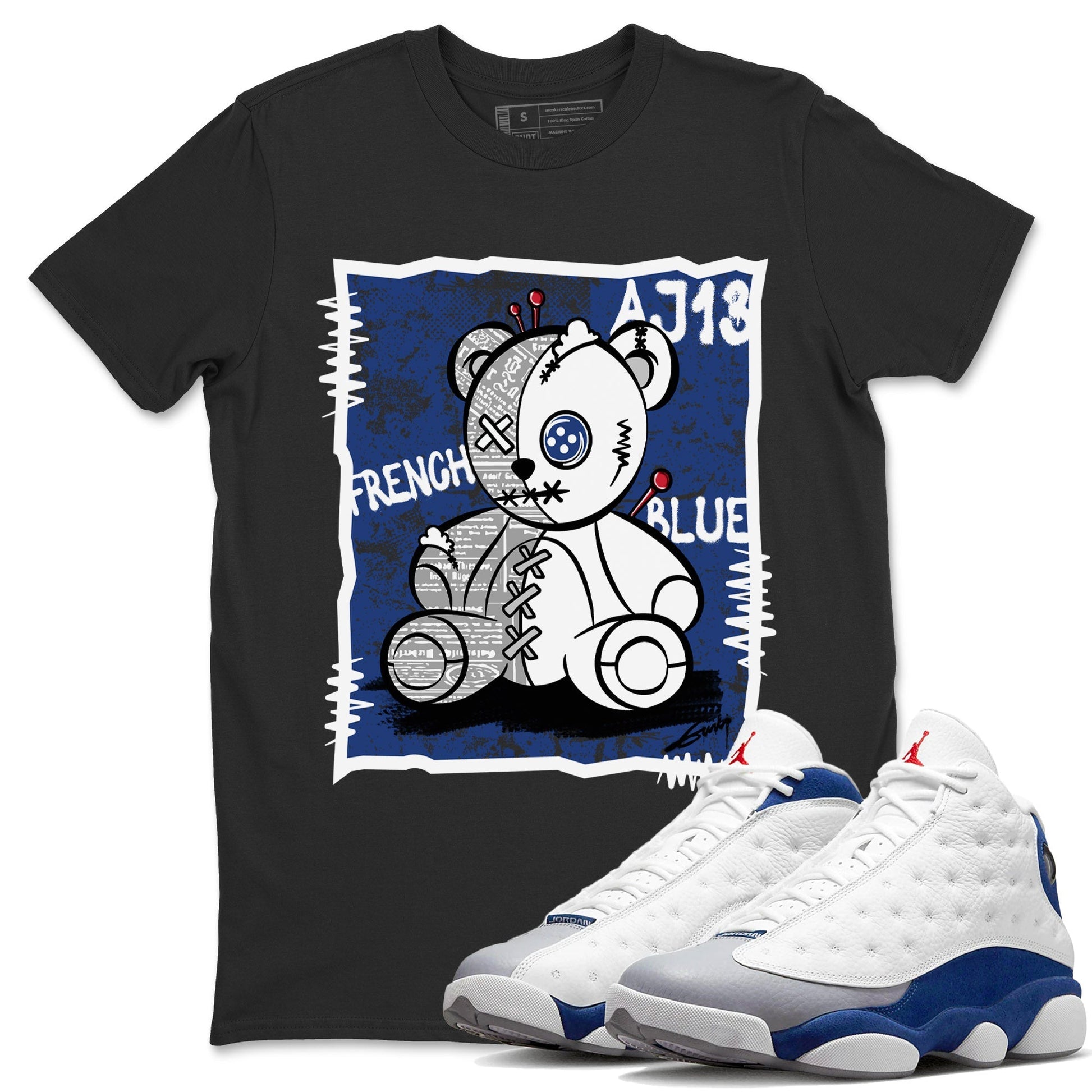 Jordan 13 French Blue Sneaker Match Tees Vintage Bear Sneaker Tees Jordan 13 French Blue Sneaker Release Tees Unisex Shirts
