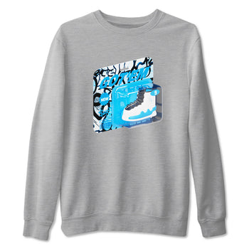 9s Powder Blue shirt to match jordans Vintage Packaging sneaker tees Air Jordan 9 Powder Blue SNRT Sneaker Release Tees unisex cotton Heather Grey 2 crew neck shirt