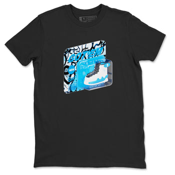 9s Powder Blue shirt to match jordans Vintage Packaging sneaker tees Air Jordan 9 Powder Blue SNRT Sneaker Release Tees unisex cotton Black 2 crew neck shirt