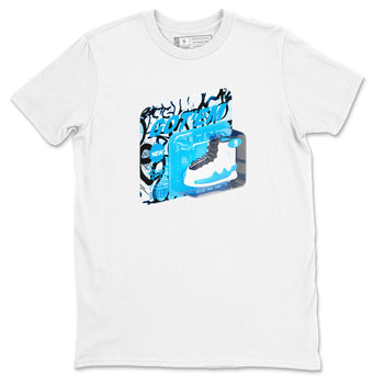 9s Powder Blue shirt to match jordans Vintage Packaging sneaker tees Air Jordan 9 Powder Blue SNRT Sneaker Release Tees unisex cotton White 2 crew neck shirt