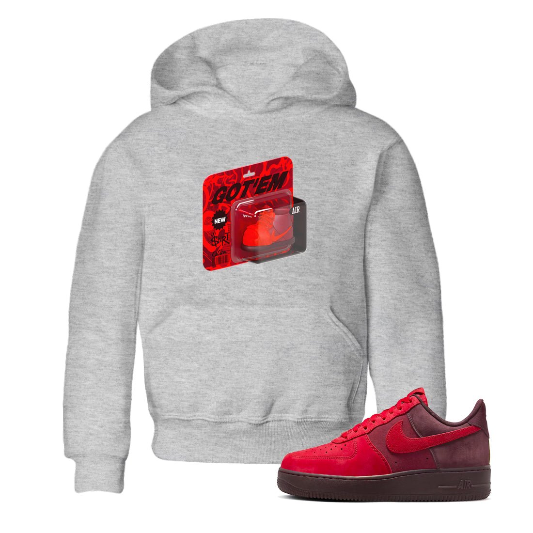 Air Force 1 Layers of Love shirt to match jordans Vintage Toy Packaging sneaker tees af1 Layers of Love SNRT sneaker release tees baby toddler Heather Grey 1 cotton Shirt