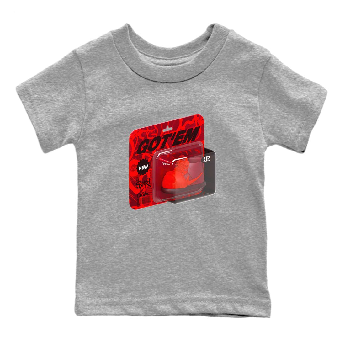 Air Force 1 Layers of Love shirt to match jordans Vintage Toy Packaging sneaker tees af1 Layers of Love SNRT sneaker release tees baby toddler Heather Grey 2 cotton Shirt