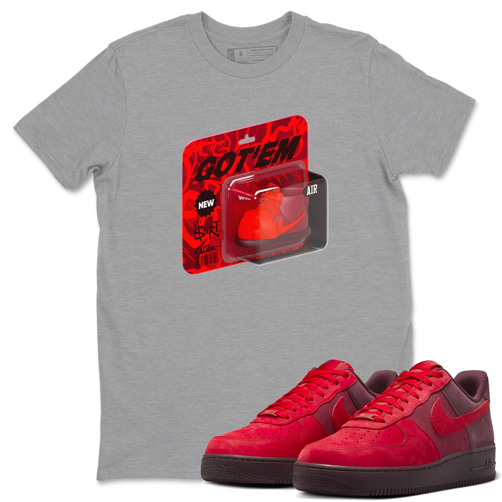 Air Force 1 Layers of Love shirt to match jordans Vintage Toy Packaging sneaker tees af1 Layers of Love SNRT Sneaker Release Tees unisex cotton Heather Grey 1 crew neck shirt