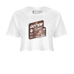 Air Force Low Chocolate shirt to match jordans Vintage Toy Packaging sneaker tees chocolate Nike Air Force Low Chocolate SNRT Sneaker Release Tees White 2 Crop T-Shirt