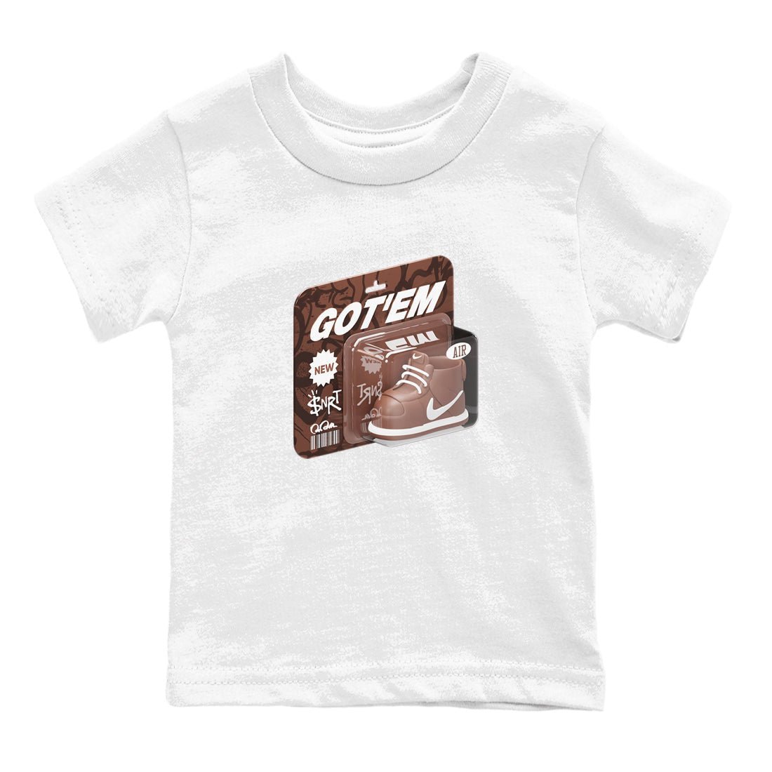 Air Force Low Chocolate shirt to match jordans Vintage Toy Packaging sneaker tees chocolate Nike Air Force Low Chocolate SNRT Sneaker Release Tees Baby Toddler White 2 T-Shirt