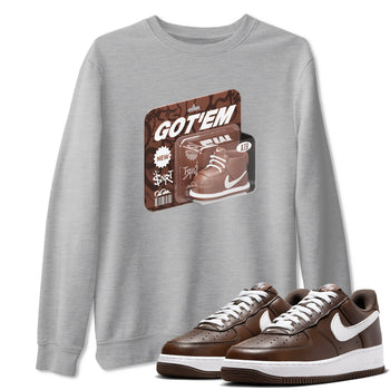 Air Force Low Chocolate shirt to match jordans Vintage Toy Packaging sneaker tees chocolate Nike Air Force Low Chocolate SNRT Sneaker Release Tees Unisex Heather Grey 1 T-Shirt