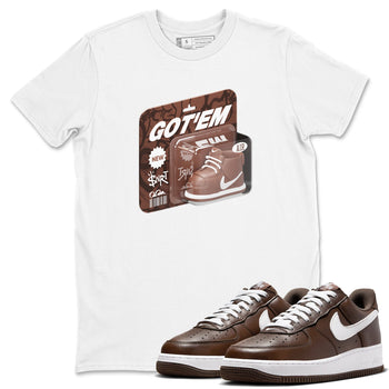 Air Force Low Chocolate shirt to match jordans Vintage Toy Packaging sneaker tees chocolate Nike Air Force Low Chocolate SNRT Sneaker Release Tees Unisex White 1 T-Shirt