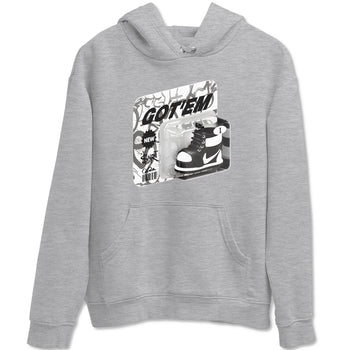 1s Black White shirt to match jordans Vintage Toy Packaging sneaker tees Air Jordan 1 High OG Black White SNRT Sneaker Release Tees unisex cotton Heather Grey 2 crew neck shirt