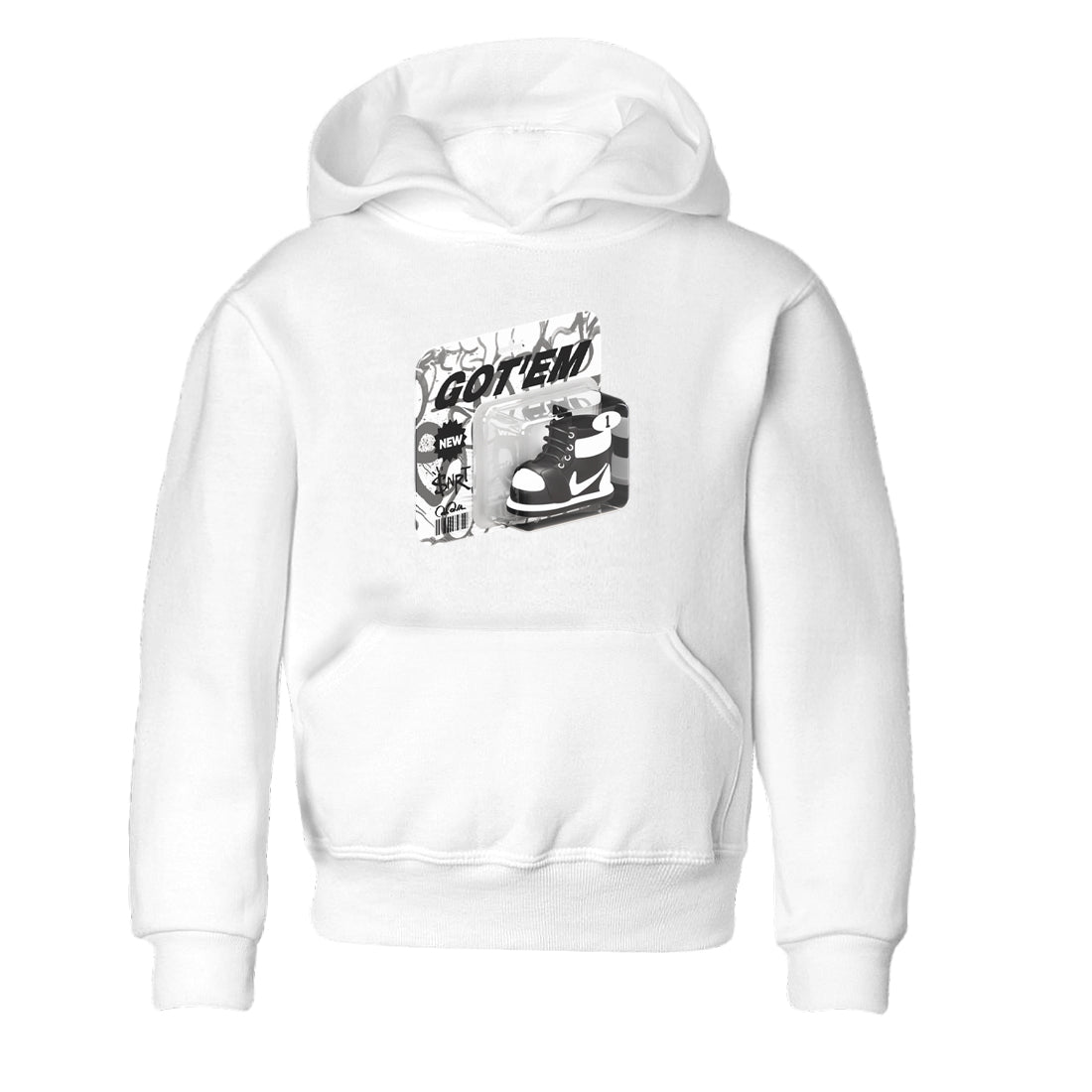 1s Black White shirt to match jordans Vintage Toy Packaging sneaker tees Air Jordan 1 High OG Black White SNRT sneaker release tees baby toddler White 2 cotton Shirt