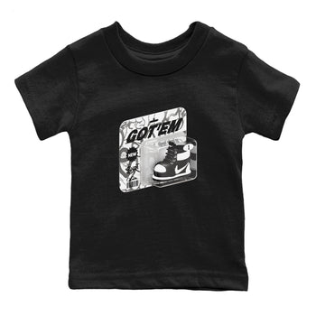 1s Black White shirt to match jordans Vintage Toy Packaging sneaker tees Air Jordan 1 High OG Black White SNRT sneaker release tees baby toddler Black 2 cotton Shirt