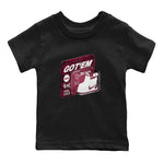 1s Metallic Burgundy shirt to match jordans Vintage Toy Packaging sneaker tees AJ1 Metallic Burgundy SNRT Sneaker Release Tees Baby Toddler Black 2 T-Shirt