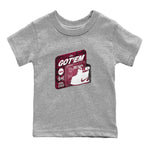 1s Metallic Burgundy shirt to match jordans Vintage Toy Packaging sneaker tees AJ1 Metallic Burgundy SNRT Sneaker Release Tees Baby Toddler Heather Grey 2 T-Shirt