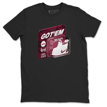 1s Metallic Burgundy shirt to match jordans Vintage Toy Packaging sneaker tees AJ1 Metallic Burgundy SNRT Sneaker Release Tees Unisex Black 2 T-Shirt