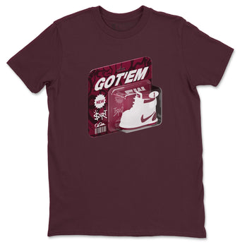 1s Metallic Burgundy shirt to match jordans Vintage Toy Packaging sneaker tees AJ1 Metallic Burgundy SNRT Sneaker Release Tees Unisex Maroon 2 T-Shirt
