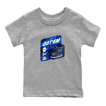 Air Jordan 1 Royal Reimagined shirt to match jordans Vintage Toy Packaging sneaker tees AJ1 Royal Reimagined SNRT Sneaker Release Tees Baby Toddler Heather Grey 2 T-Shirt