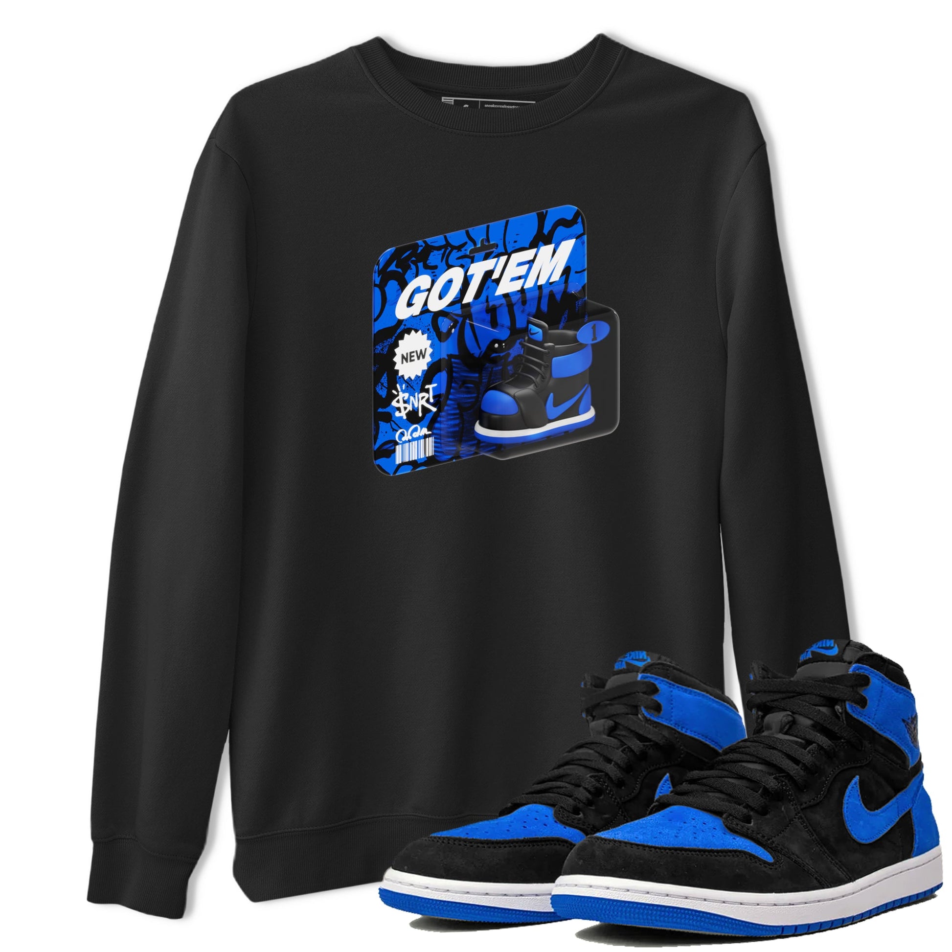 Air Jordan 1 Royal Reimagined shirt to match jordans Vintage Toy Packaging sneaker tees AJ1 Royal Reimagined SNRT Sneaker Release Tees Unisex Black 1 T-Shirt