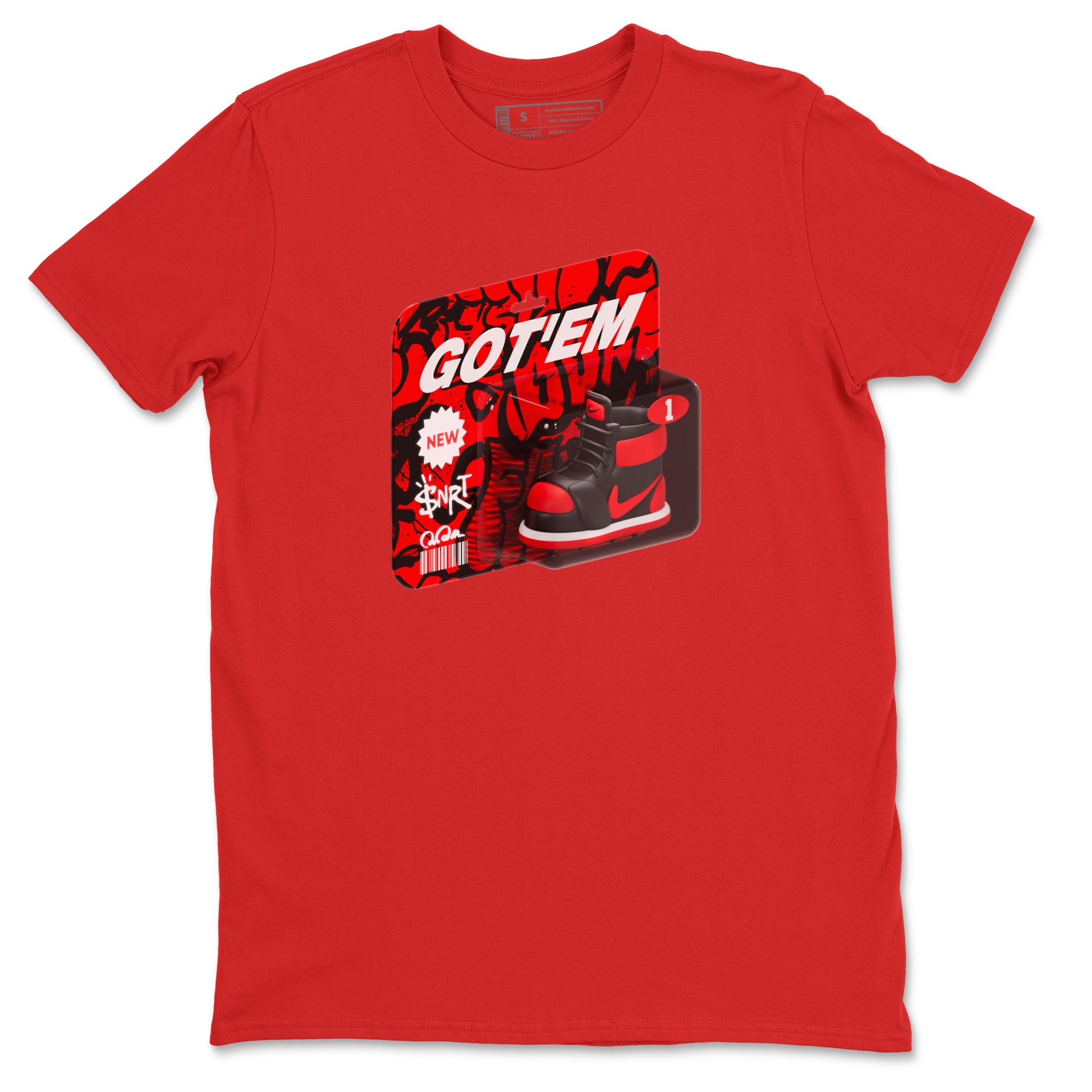 Air Jordan 1 Satin Bred shirt to match jordans Vintage Toy Packaging sneaker tees AJ1 Satin Bred SNRT Sneaker Release Tees Unisex Red 2 T-Shirt