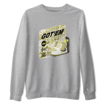Air Jordan 1 Travis Scott Golf Olive shirt to match jordans Vintage Toy Packaging sneaker tees AJ1 Travis Scott Golf Olive SNRT Sneaker Release Tees Unisex Heather Grey 2 T-Shirt