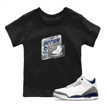 3s Midnight Navy 2023 shirt to match jordans Vintage Toy Packaging sneaker tees Air Jordan 3 Midnight Navy 2023 SNRT sneaker release tees baby toddler Black 1 cotton Shirt
