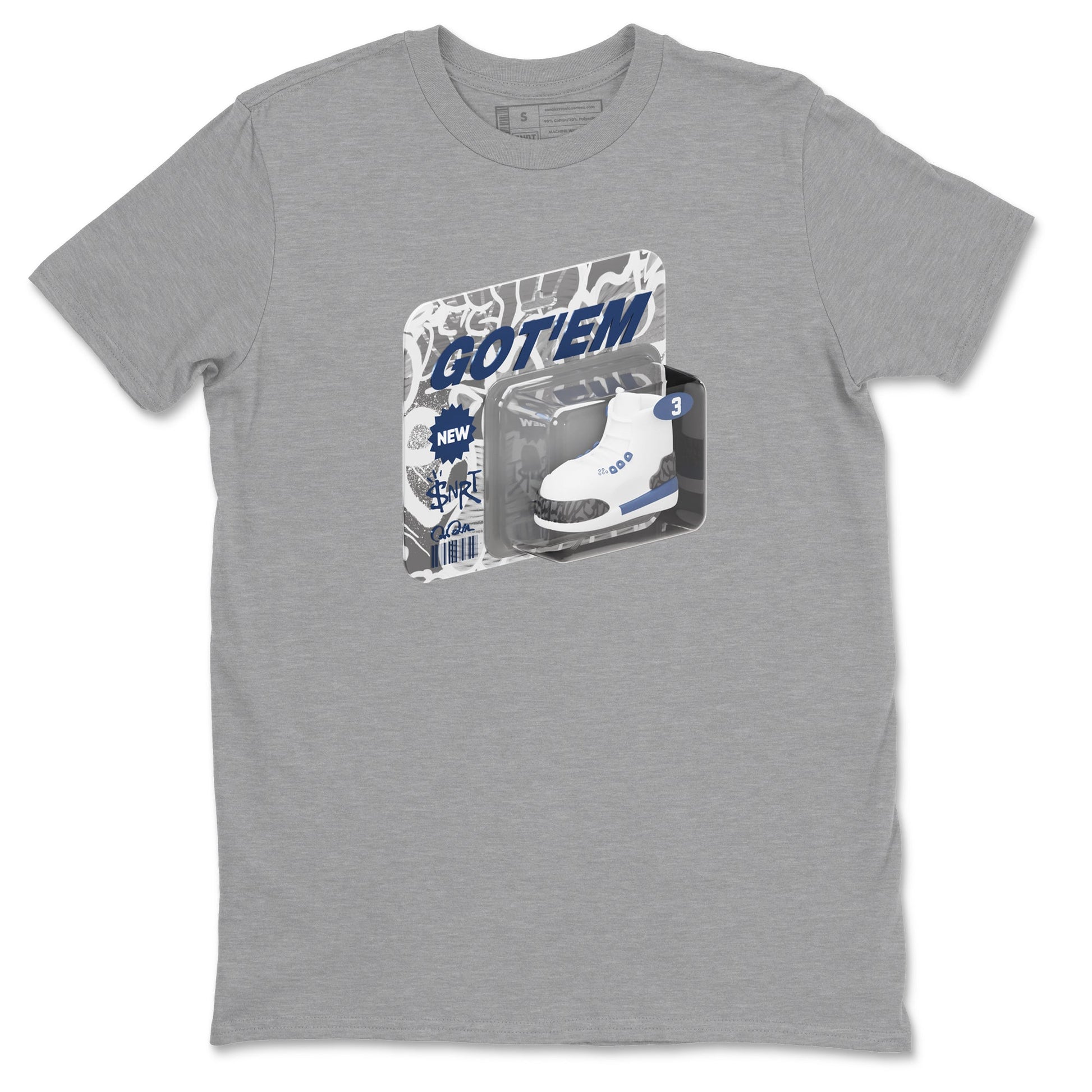 3s Midnight Navy 2023 shirt to match jordans Vintage Toy Packaging sneaker tees Air Jordan 3 Midnight Navy 2023 SNRT Sneaker Release Tees unisex cotton Heather Grey 2 crew neck shirt
