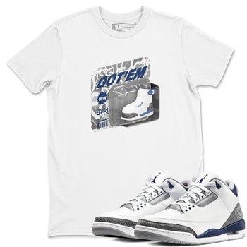 3s Midnight Navy 2023 shirt to match jordans Vintage Toy Packaging sneaker tees Air Jordan 3 Midnight Navy 2023 SNRT Sneaker Release Tees unisex cotton White 1 crew neck shirt