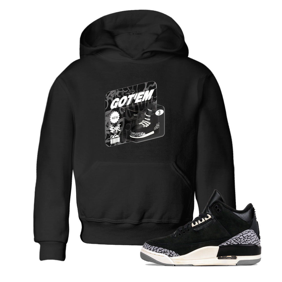 Air Jordan 3 Off Noir shirt to match jordans Vintage Toy Packaging sneaker tees AJ3 Off Noir SNRT Sneaker Release Tees Baby Toddler Black 1 T-Shirt