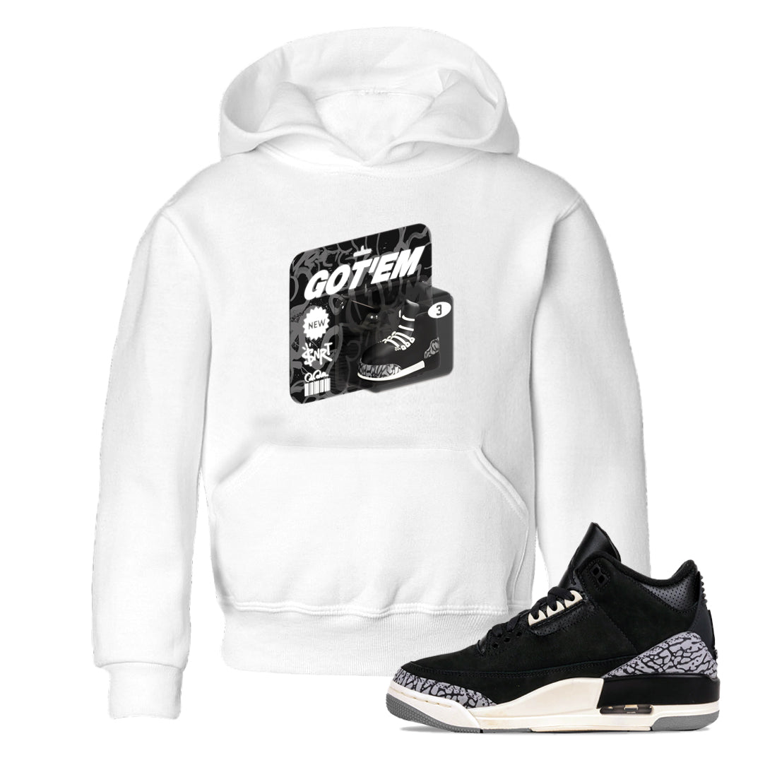 Air Jordan 3 Off Noir shirt to match jordans Vintage Toy Packaging sneaker tees AJ3 Off Noir SNRT Sneaker Release Tees Baby Toddler White 1 T-Shirt
