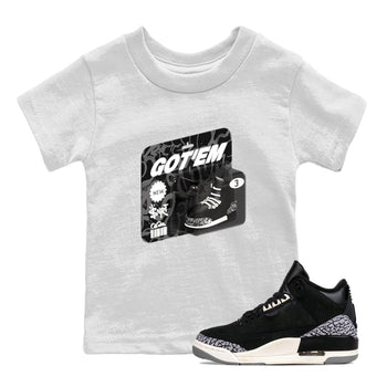 Air Jordan 3 Off Noir shirt to match jordans Vintage Toy Packaging sneaker tees AJ3 Off Noir SNRT Sneaker Release Tees Baby Toddler White 1 T-Shirt