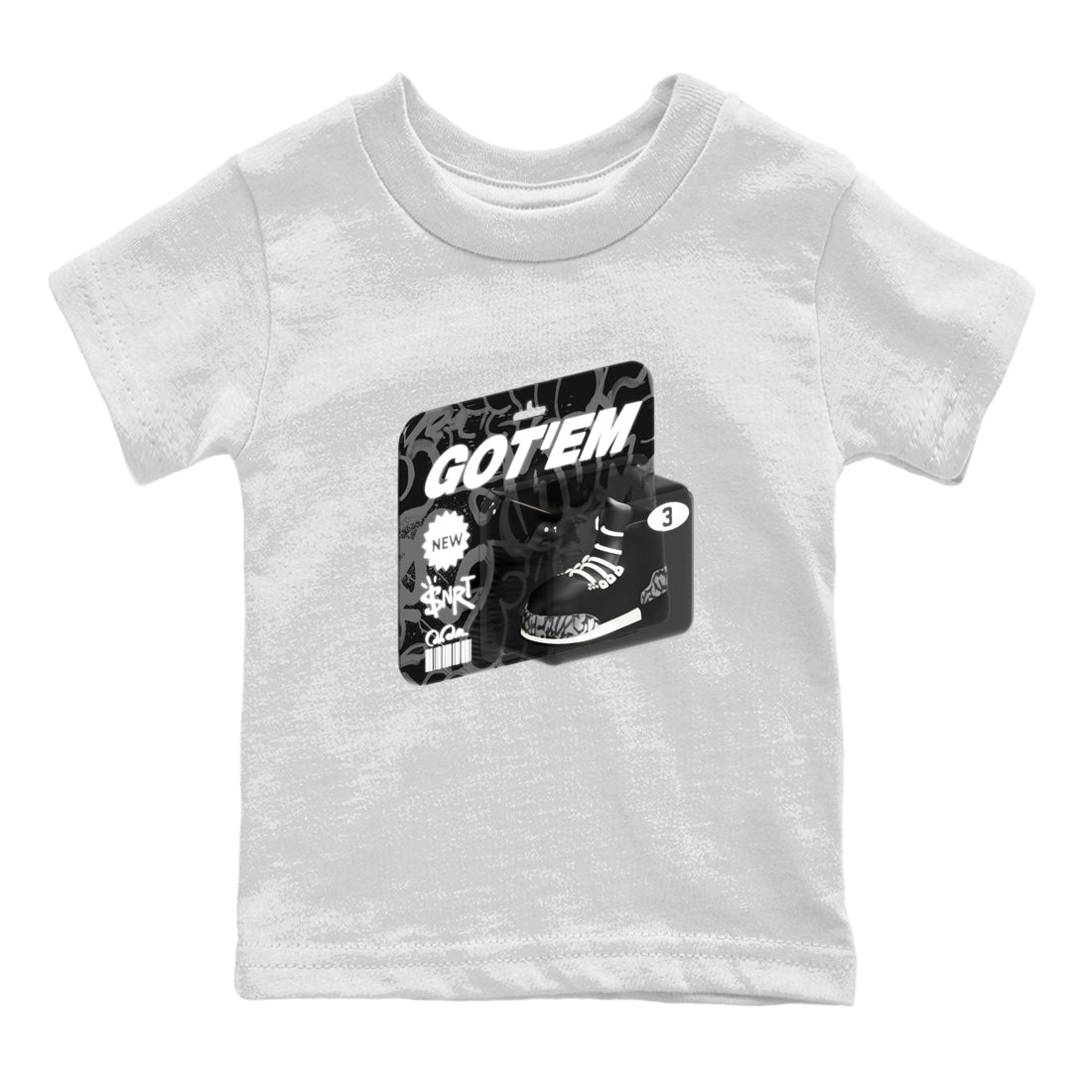 Air Jordan 3 Off Noir shirt to match jordans Vintage Toy Packaging sneaker tees AJ3 Off Noir SNRT Sneaker Release Tees Baby Toddler White 2 T-Shirt