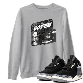 Air Jordan 3 Off Noir shirt to match jordans Vintage Toy Packaging sneaker tees AJ3 Off Noir SNRT Sneaker Release Tees Unisex Heather Grey 1 T-Shirt