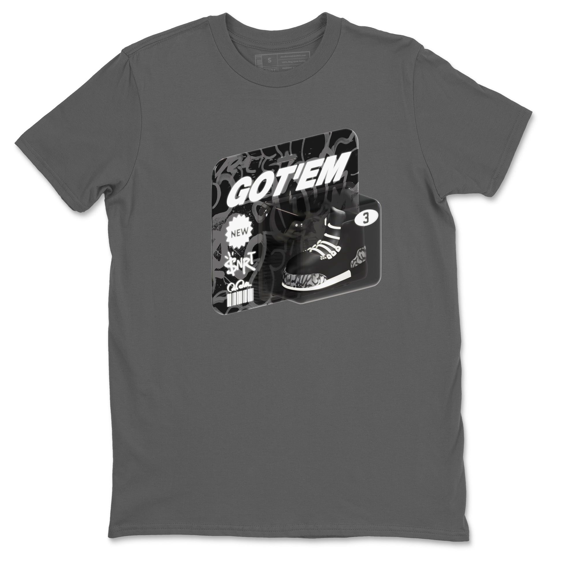 Air Jordan 3 Off Noir shirt to match jordans Vintage Toy Packaging sneaker tees AJ3 Off Noir SNRT Sneaker Release Tees Unisex Cool Grey 2 T-Shirt