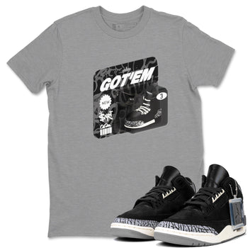 Air Jordan 3 Off Noir shirt to match jordans Vintage Toy Packaging sneaker tees AJ3 Off Noir SNRT Sneaker Release Tees Unisex Heather Grey 1 T-Shirt