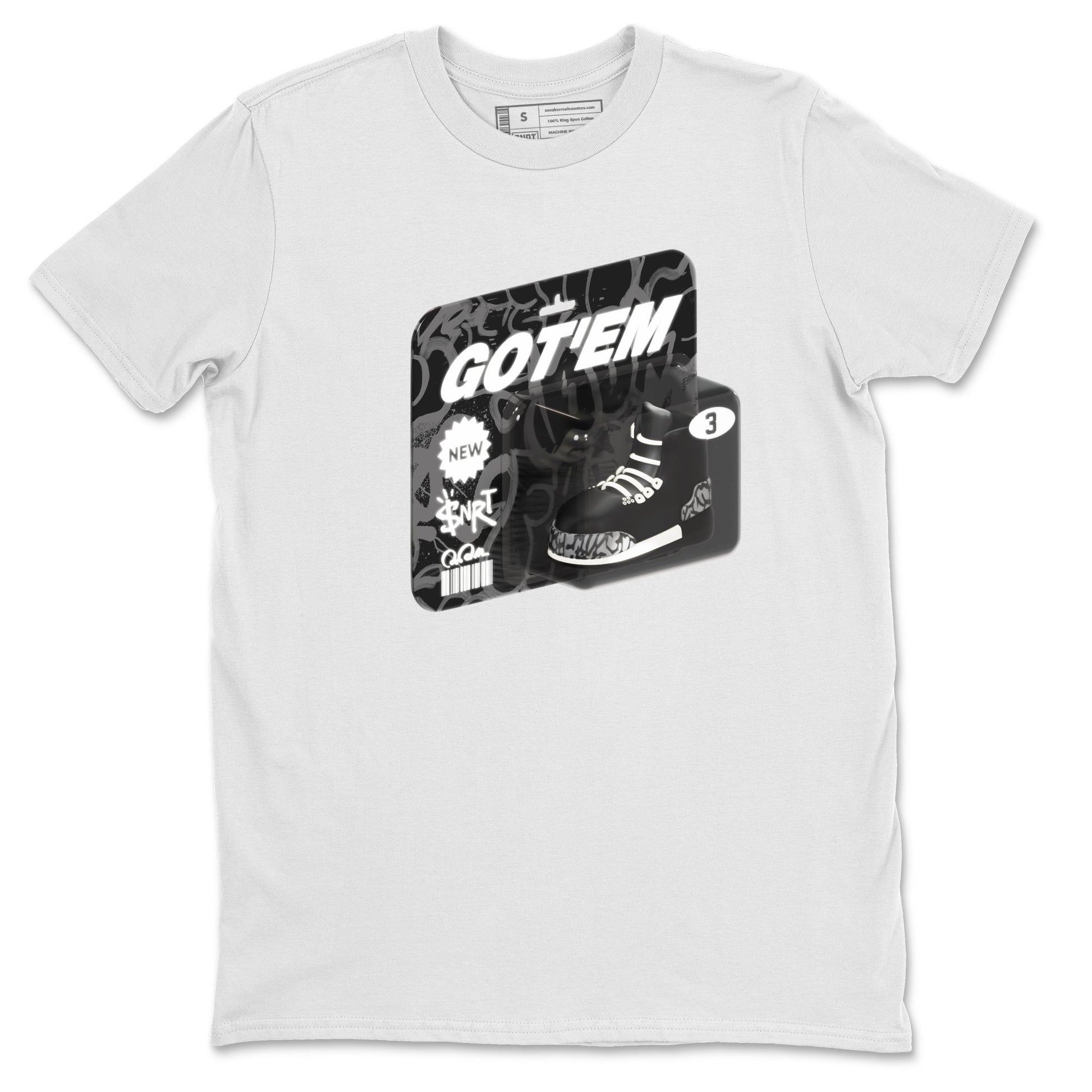 Air Jordan 3 Off Noir shirt to match jordans Vintage Toy Packaging sneaker tees AJ3 Off Noir SNRT Sneaker Release Tees Unisex White 2 T-Shirt