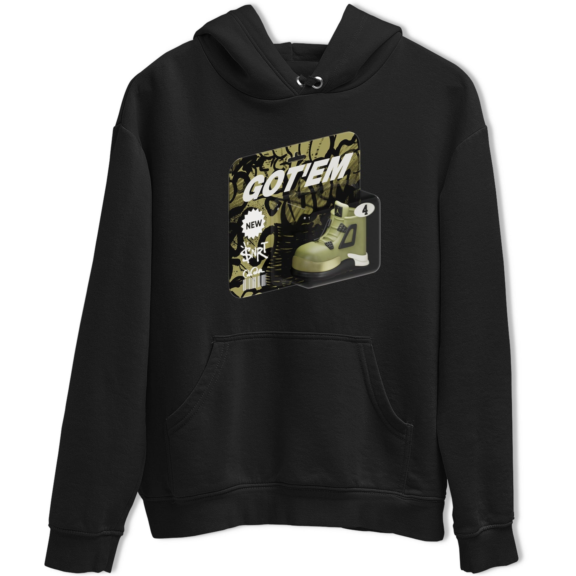 Air Jordan 4 Medium Olive shirt to match jordans Vintage Toy Packaging sneaker tees AJ4 Medium Olive SNRT Sneaker Release Tees Unisex Black 2 T-Shirt
