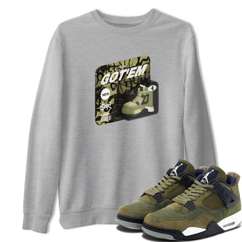 Air Jordan 4 Medium Olive shirt to match jordans Vintage Toy Packaging sneaker tees AJ4 Medium Olive SNRT Sneaker Release Tees Unisex Heather Grey 1 T-Shirt